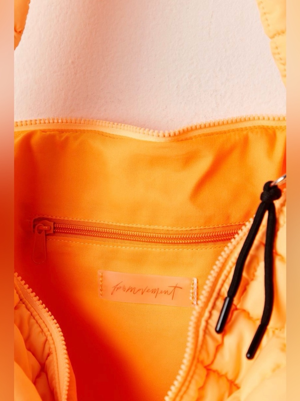 Free People Movement ~ Quilted Carryall Bag ~ Neon Clementine ~ NWT*** - Picture 9 of 9